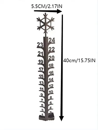 Medidor de nieve de 24 "hecho a mano, palo de medici&oacute;n de Metal para jard&iacute;n, estacas de invierno, decoraci&oacute;n de patio al aire libre-5