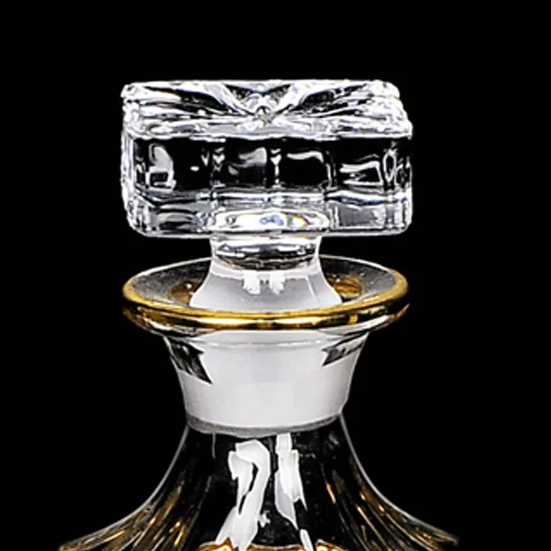 

luxury bending style Crystal glass lead-free Whiskey Decanter for Liquor Scotch Bourbon 200901-06