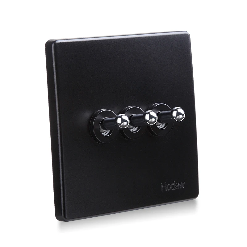 3-х клавишный настенный переключатель в стиле ретро с серебряным рычагом 86 видов