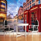 Настенные 3D-обои любого размера на заказ, красные обои с изображением лондонских улиц, телефонной будки, городского здания, фресок, гостиной, ресторана, кафе