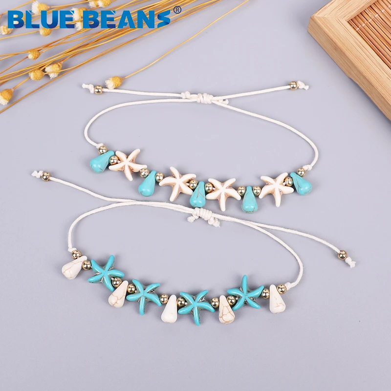 Bohemian Starfish Star Conch Shell Bracelets For Women Fashion Geometric Beads Bracelet Cuff Bangles beach Jewelry Accessories | Украшения