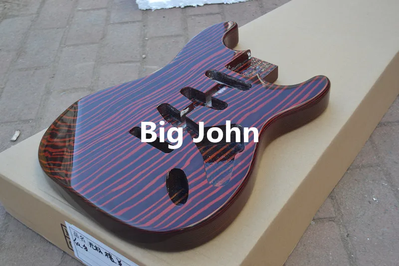 Новая электрическая гитара Big John single wave Зебра деревянный корпус|wood guitar body|electric
