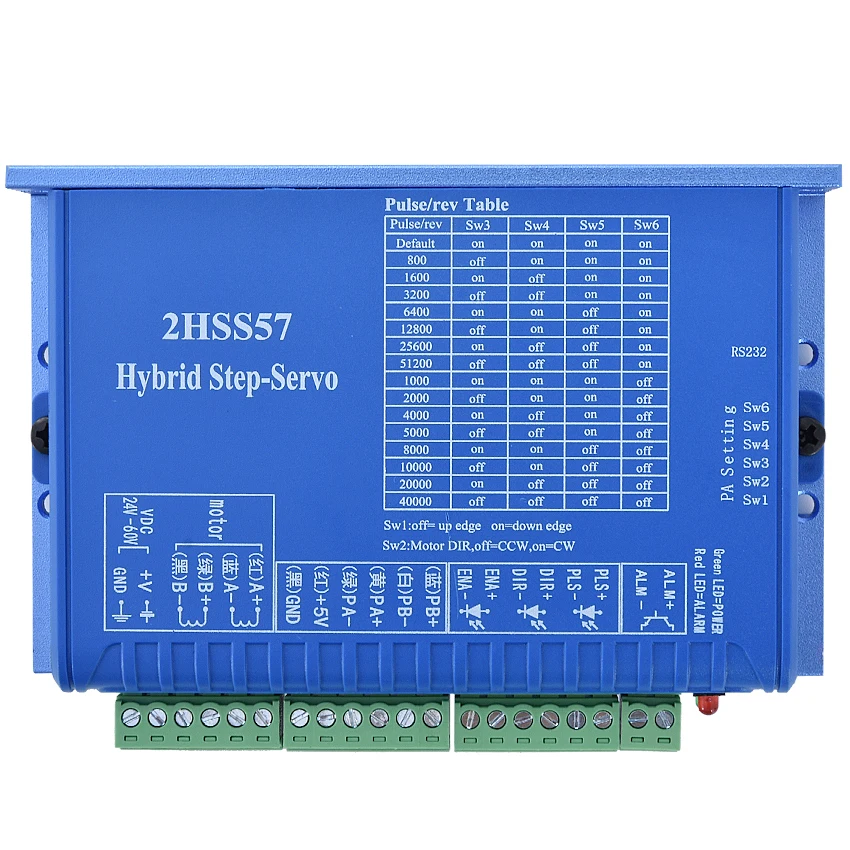 57J1880EC-1000 + 2HSS57 Высокоскоростной шаговый двигатель серводвигатель набор 2.2N.M 24V