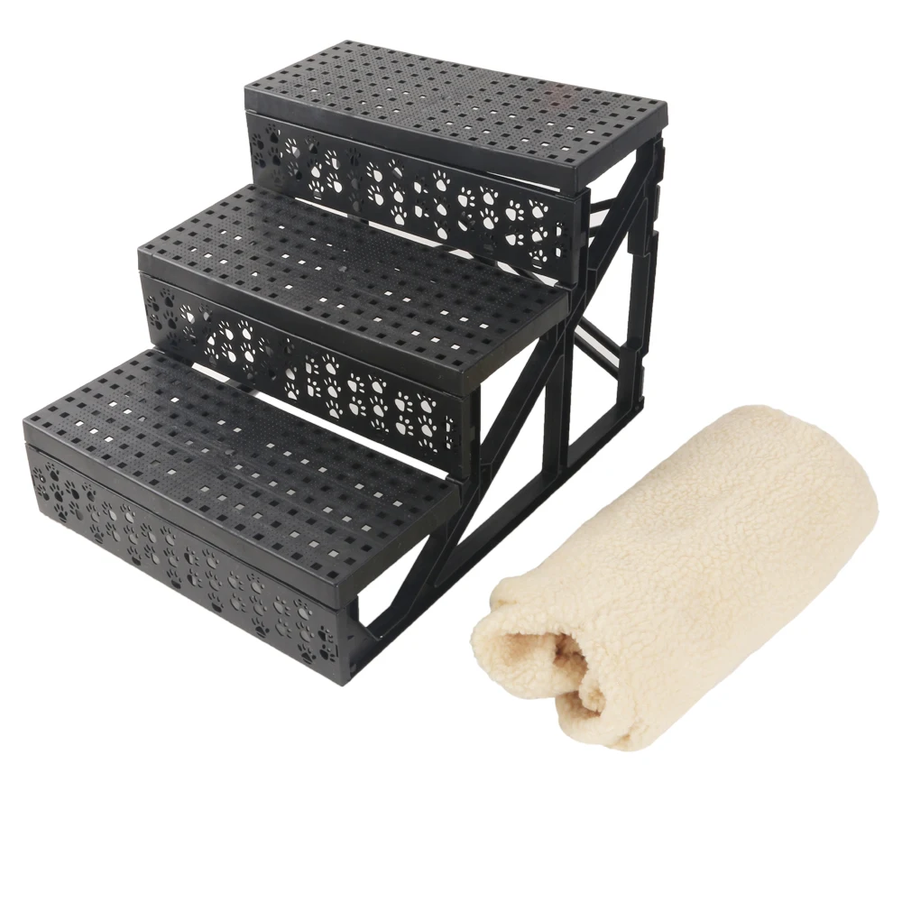 

Soft Portable Cat Dog 3 Steps Ramp Small Climb Pet Step Stairs HUG-Deals