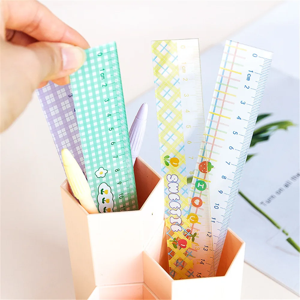 

20cm Plastic Ruler DIY Drawing Drafting Tools Portable Measuring Ruler School Supplies Students Stationery Kawaii Accessories