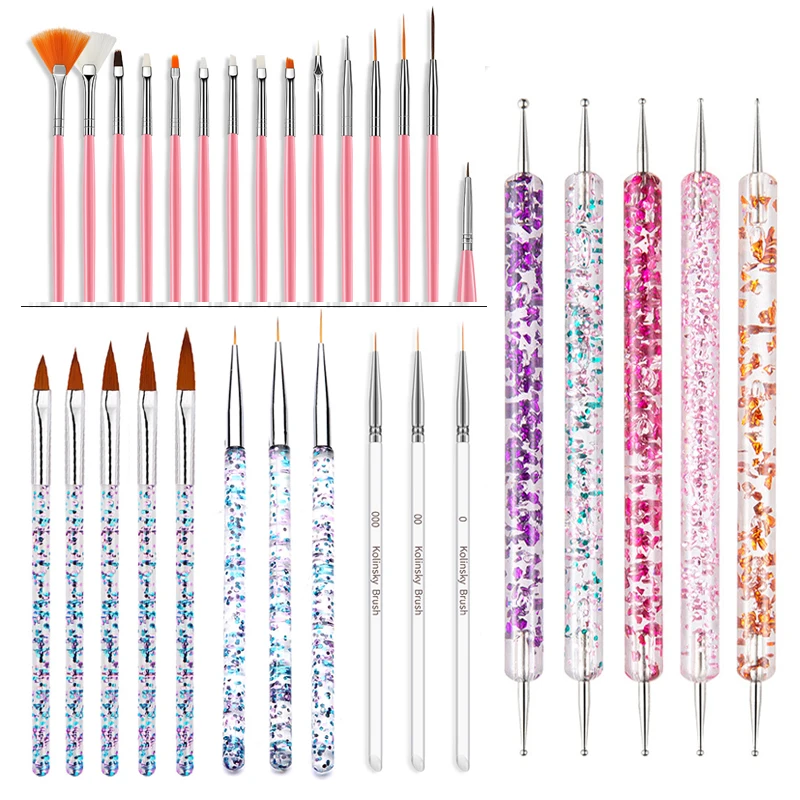 

Manicure Nail Brushes Set for Acrylic UV Gel Polishing Dotting Painting Drawing Pen Nail Tips Decoration Brushes Nail Art Tools