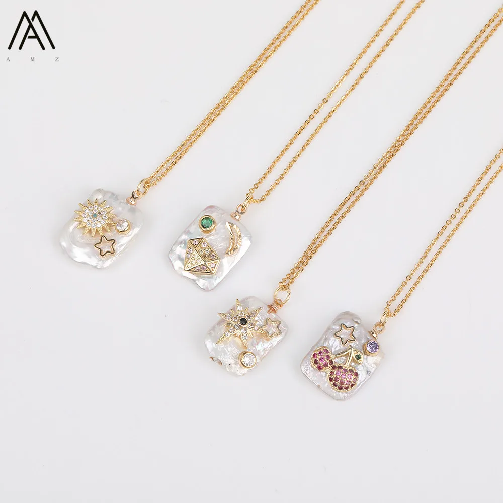 Нежные женские прямоугольные бусины барочного жемчуга украшенные разноцветными