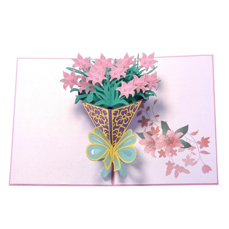 

Narcissus Greeting Cards Handmade Birthday Wedding Invitation 3D Up Card New