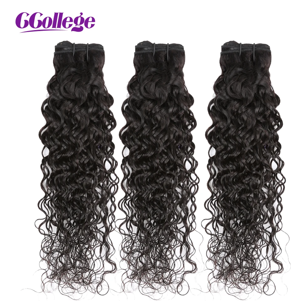 Бразильские волнистые волосы cколледжа 100% человеческие натуральный цвет 3 шт./лот