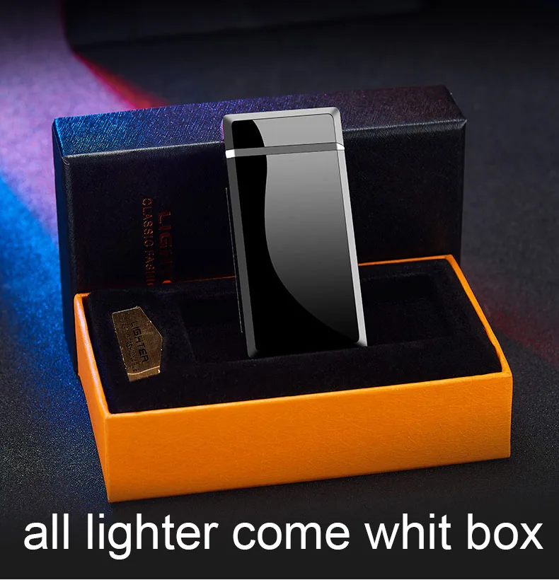 Плазменная usb-зажигалка с сенсорным переключателем, зажигалка для сигарет для курения, Электронная зажигалка с выгравированным именем, супертонкая зажигалка