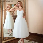 Женское свадебное платье до середины икры, из тюля, 2021, U065, размера плюс