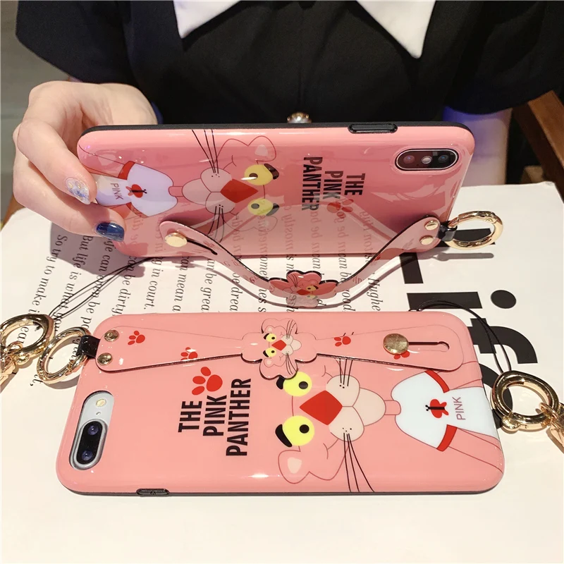 Чехол для iPhone 11 pro max милый мультяшный чехол iP 6/6s + Розовая пантера мягкий X XS MAX/XR с