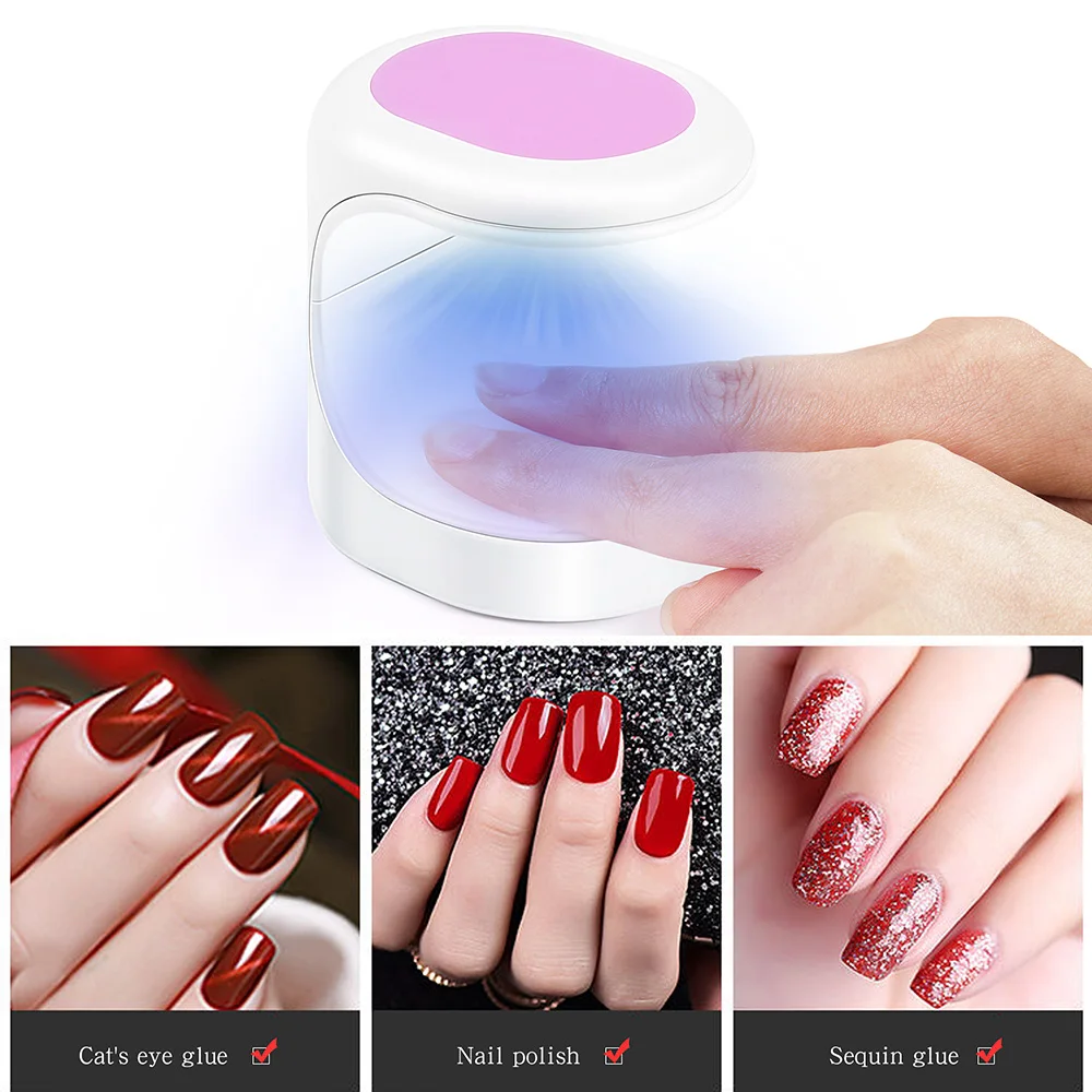 

XZMUV 16W Mini Nail Dryers Lamp Shape Nail Gel Polish Machine Single Finger USB Connector Nails Art Tools Gel Polish