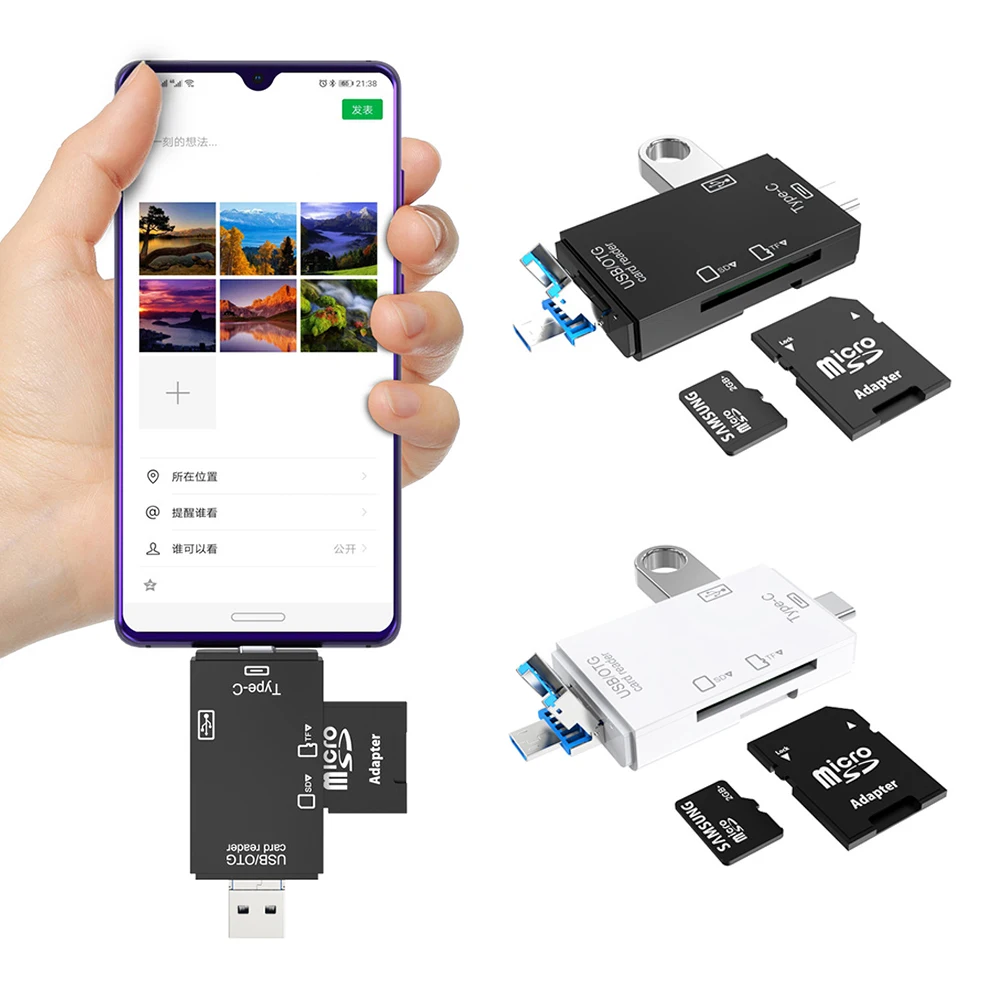 OTG кардридер 6 в 1 устройство для чтения карт памяти Micro USB высокоскоростной 2 0