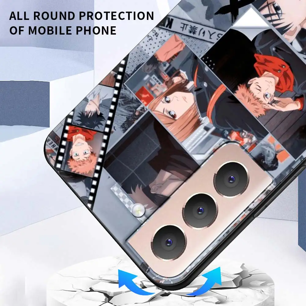 

Silicone Case Coque For Samsung Galaxy S21 Ultra S20 FE 5G S10e S10 S8 S9 S20 Plus S7 Jujutsu Kaisen Gojou Satoru Cover Fundas