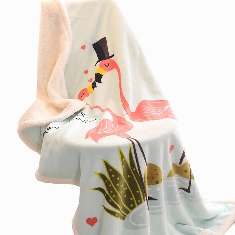 Двухслойное Фланелевое флисовое детское одеяло теплое мягкое мультяшное