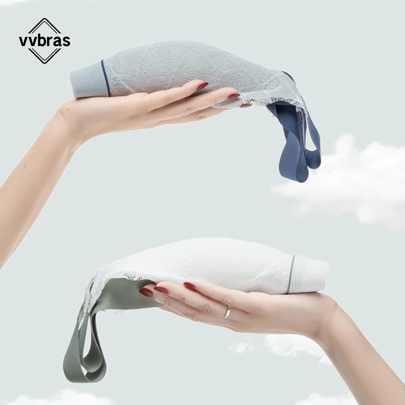 vvbras Thai Latex Non-marking Underwear Women Fashion Wide Straps Gathering No Steel Ring Adjustable Sports Anti-sagging Bra