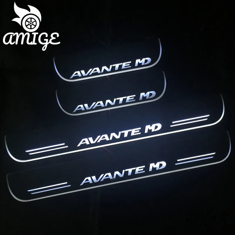 

Amige Custom car logo For Hyundai Avante MD 2011 - 2015 Moving LED Welcome Pedal Car Scuff Plate Pedal Door Sill Pathway Light