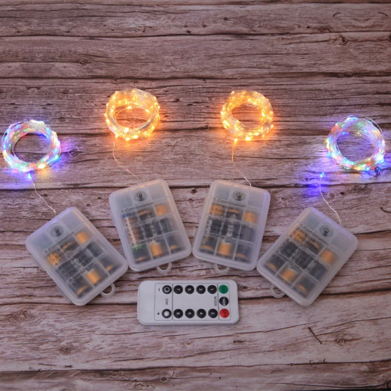 Горячая Распродажа дома вечерние Lights10m 100 лампы Цвет с медным проводом батареей