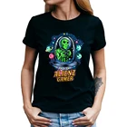 Футболка Alien riding ufo для девочек, женские летние топы с коротким рукавом и круглым вырезом, футболки, женские футболки