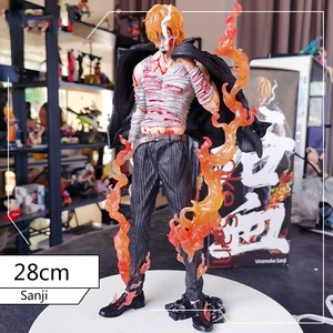 28cm anime one piece blood sanji pvc action collection figure model big ronoa zoro gift for luffy boys free global shipping