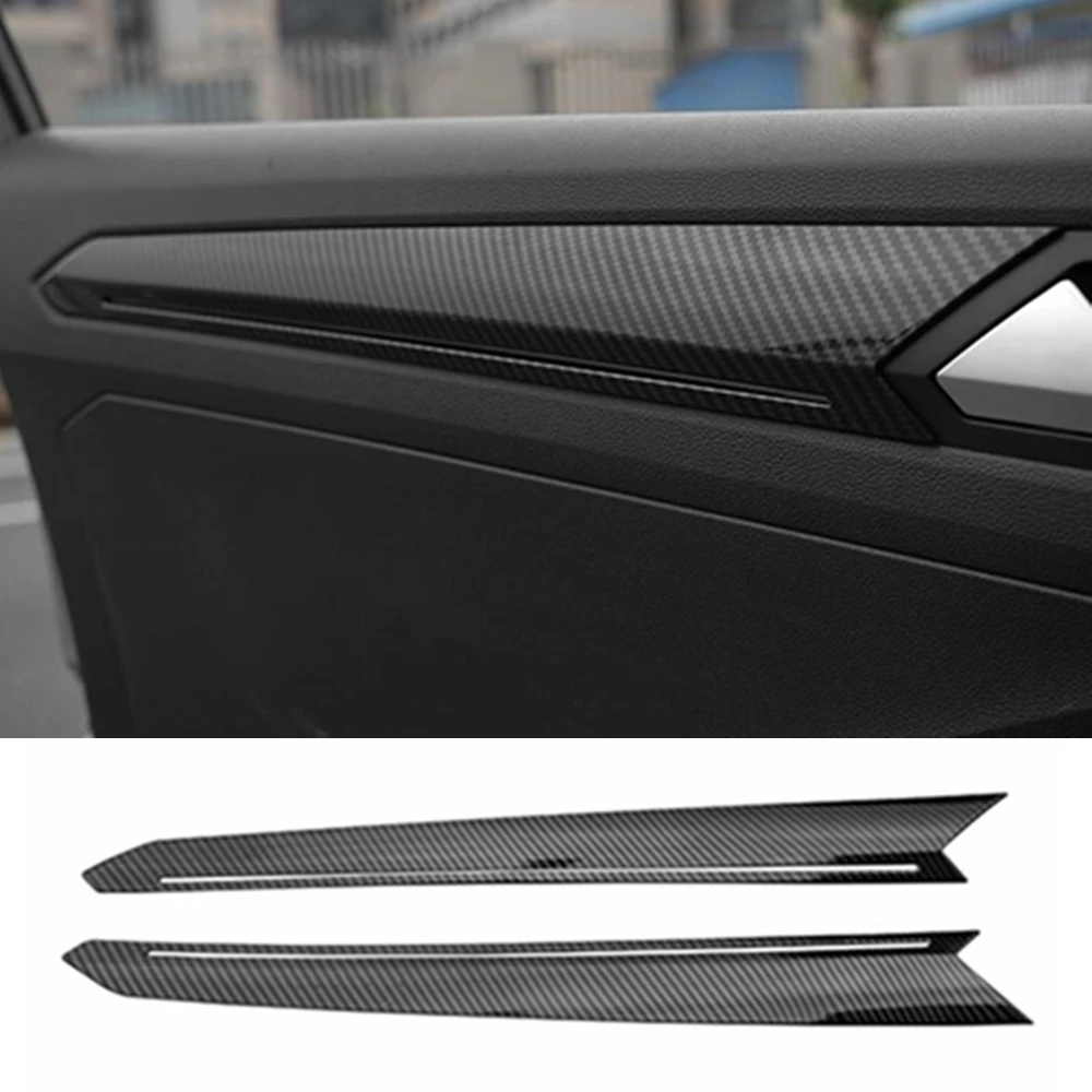 

For Volkswagen VW T-ROC TROC 2017 2018 2019 2020 ABS Car Inner Door Armrest Decoration Cover Trim Stickers 2pcs