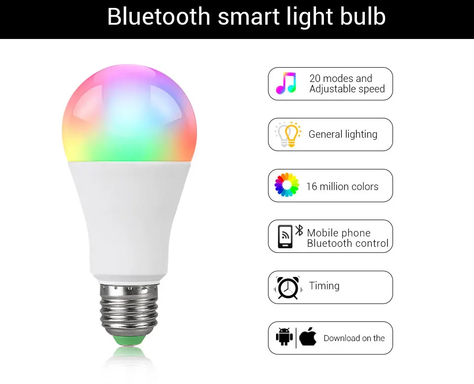 85-265 в E27 светодиодный светильник RGB 15 Вт Bluetooth Wifi приложение управление умная лампа 10 Вт RGBW подсветка rgbww лампа ИК пульт дистанционного управления Домашний Светильник ing