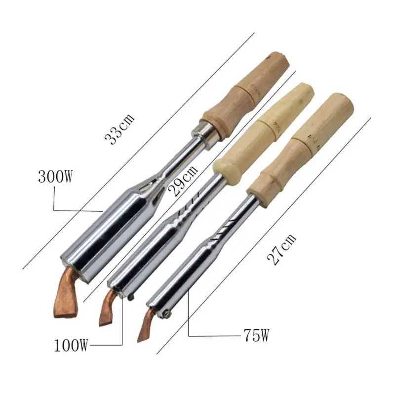 

220V Heavy Duty Electric Soldering Iron 75W 100W 150W High Power Soldering Iron Chisel Tip Wood Handle