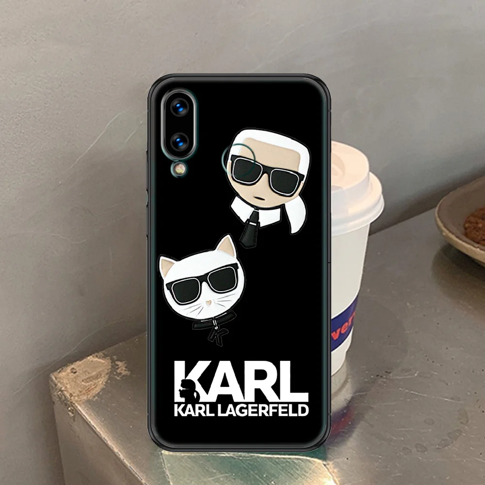 

Famouse Fashion Lagerfelds Phone case For Huawei Honor 6 7 8 9 10 10i 20 A C X Lite Pro Play black silicone cover trend funda
