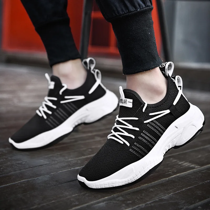 Men Running Shoes Sneakers Breathable Yellow Jogging Light Walking Footwear Non-slip Hard-wearing Sport Zapatillas Hombre | Спорт и