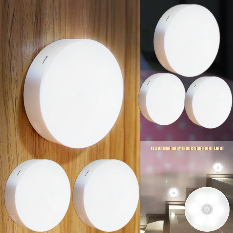 

Motion Sensor LED Night Light USB Rechargeable Body Induction Lamp Night Light Flashlight Wall Lamp Portable Dimming Night Light