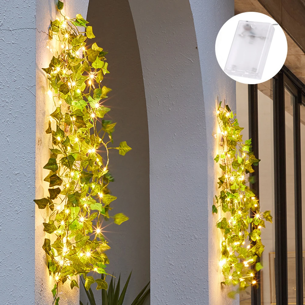 LED Artificial Plants String Light 1PCS Green Leaf Ivy Vine Fairy Maple Leaves Lamp Garland DIY Hanging Lighting | Лампы и освещение