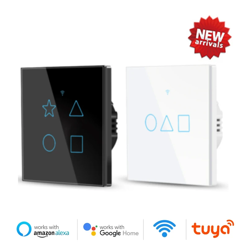 

Tuya WiFi+RF Smart Light Switch With Luxuray Glass Panel, Touch Sensor Smart Wall Switch Voice Work With Alexa, Google Home