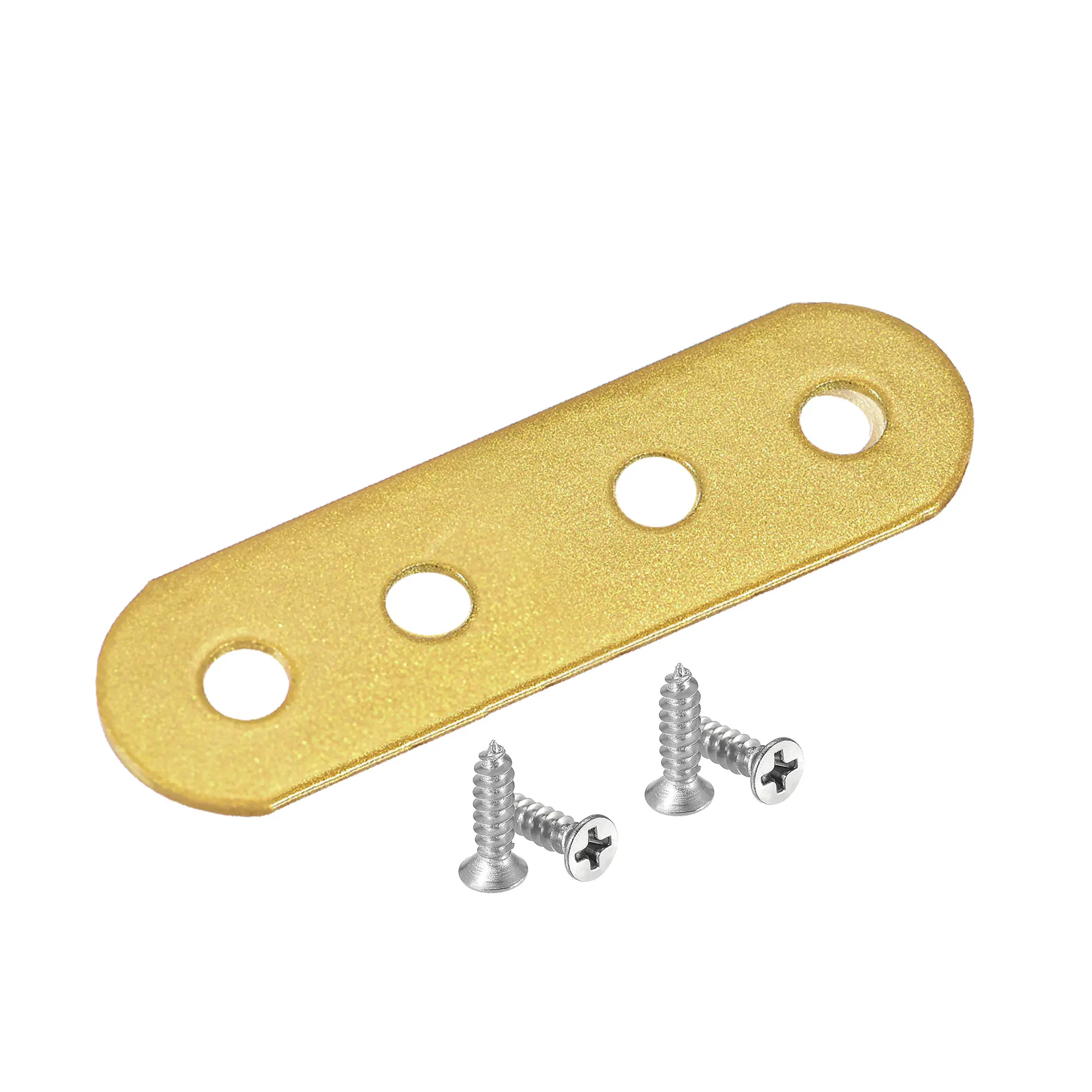 

Uxcell Flat Straight Brace Repair Plate, 55 x 18 x 1.5mm Iron Fixing Mending Bracket Connector Gold Tone 20 Pack