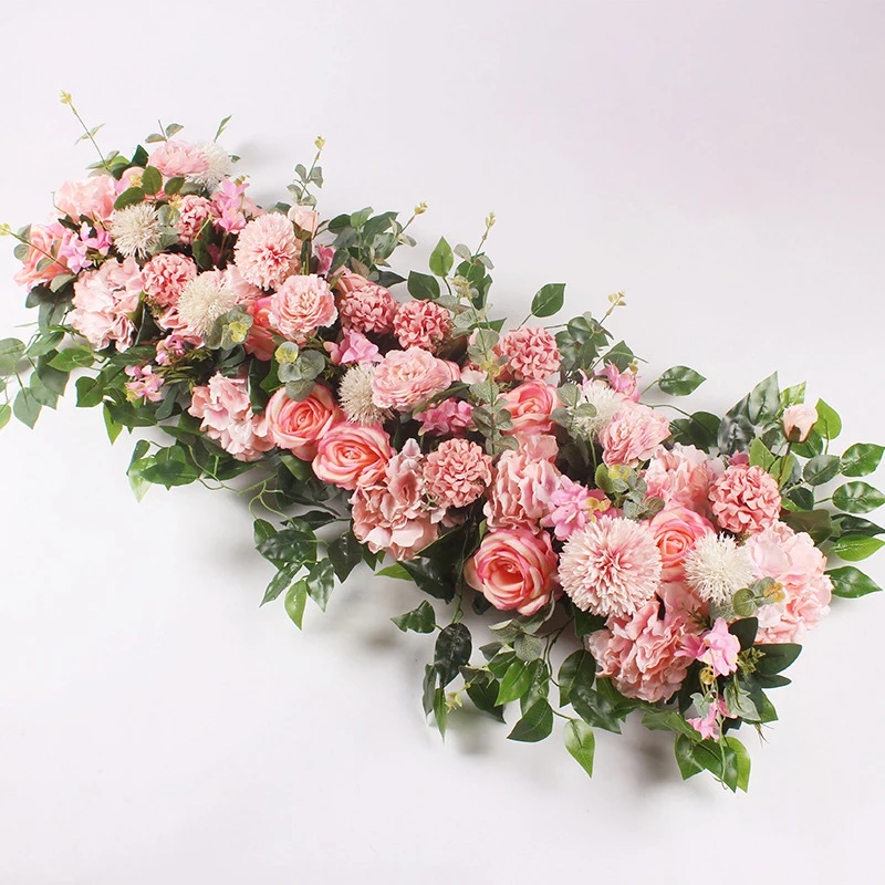 

50/100cm custom wedding flower wall arrangement supplies silk peony artificial flower row decor Romantic diyiron arch backdrop