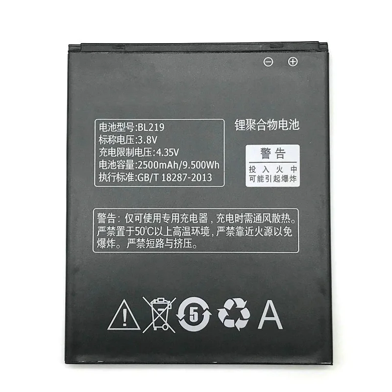 

2500mAh BL219 Cell Phone Battery for Lenovo A768T A850+ A880 A889 A890E A916 S810T S856 Phone