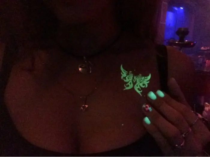 Водонепроницаемая Временная тату-наклейка светящийся Блестящий кролик якорь