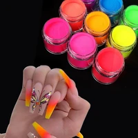 10mlbox 9 colors acrylic powder 3 in 1 colored nail acrylic powder tips uv gel acrylic nail powder 3d manicure decorations a047