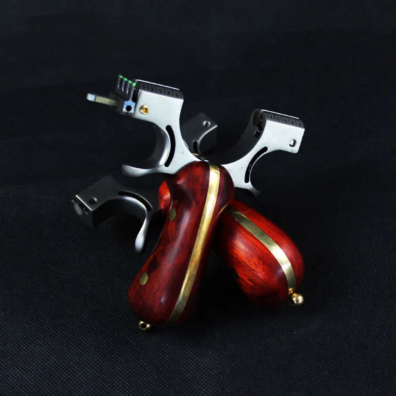 Рогатка охотничья нержавеющая сталь катапульта из красного дерева медная ручка