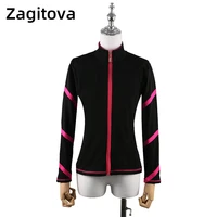 figure skating dress training jackets for children girls and adults ice skating clothes suit with colored lines