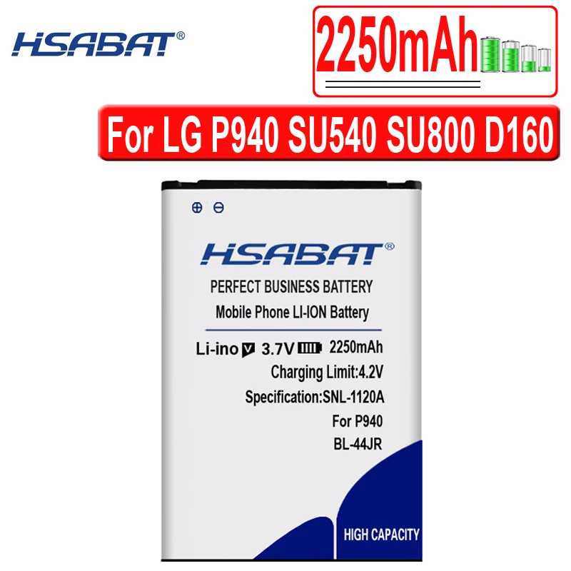 Новый аккумулятор HSABAT 2250 мАч для LG 3 0 K2 P940 SU540 SU800 D160 L40 BL 44JR BL44JR | Мобильные телефоны