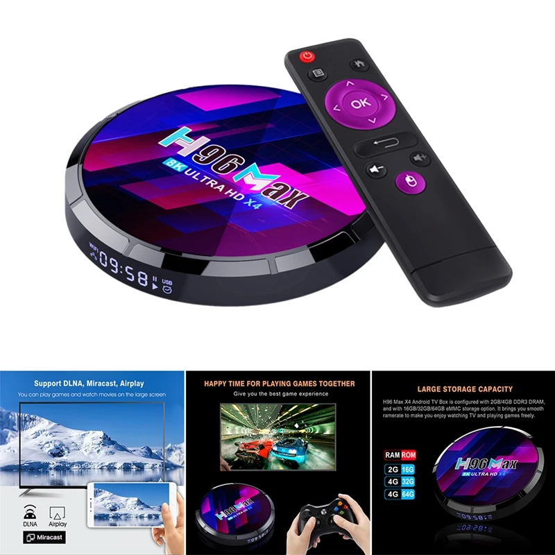 

ТВ-приставка H96 MAX X4, Android 10,0, Wi-Fi 2,4 ГГц
