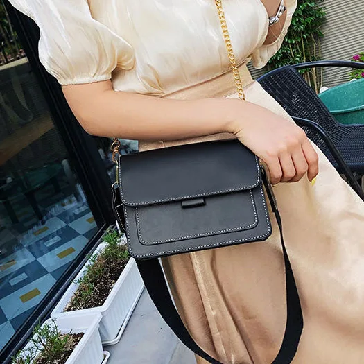Black Pu Leather Women Bag Fashion Simple Small Bags For Women Travel Women Handbag High Capacity Women Crossbody Messenger Bag - Цвет: Black