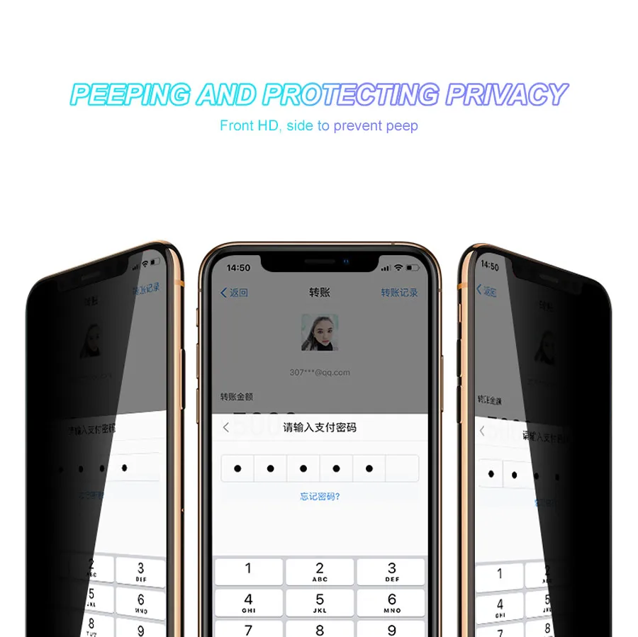 

100D Anti Spy Tempered Glass For iPhone 12 mini 11 Pro XS Max X XR Privacy Screen protector iPhone 7 8 6 6S Plus 2021 Glass