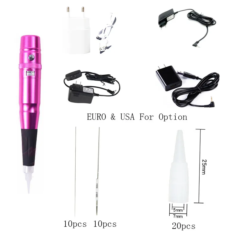Rose Pink Универсальная дермографическая ручка с микропигментацией, новая швейцарская моторная ручка, работающая с Agulhas для полуперманентного макияжа - Цвет: Rose Pink