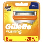 Лезвия для бритвы Gillettee Fusion, мужские лезвия для бритья, 5 слоев из нержавеющей стали, 8 шт.лот