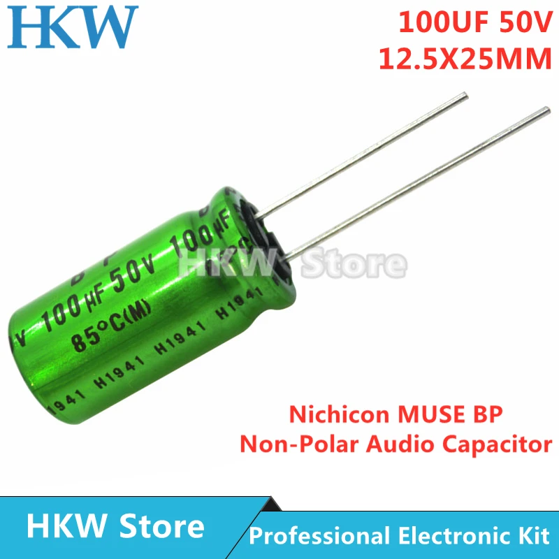 Capacitor de Áudio Nichicon Muse bp Capacitor Não Polar 50v 100 x mm 10 Modos uf 50v100uf Novo e Original