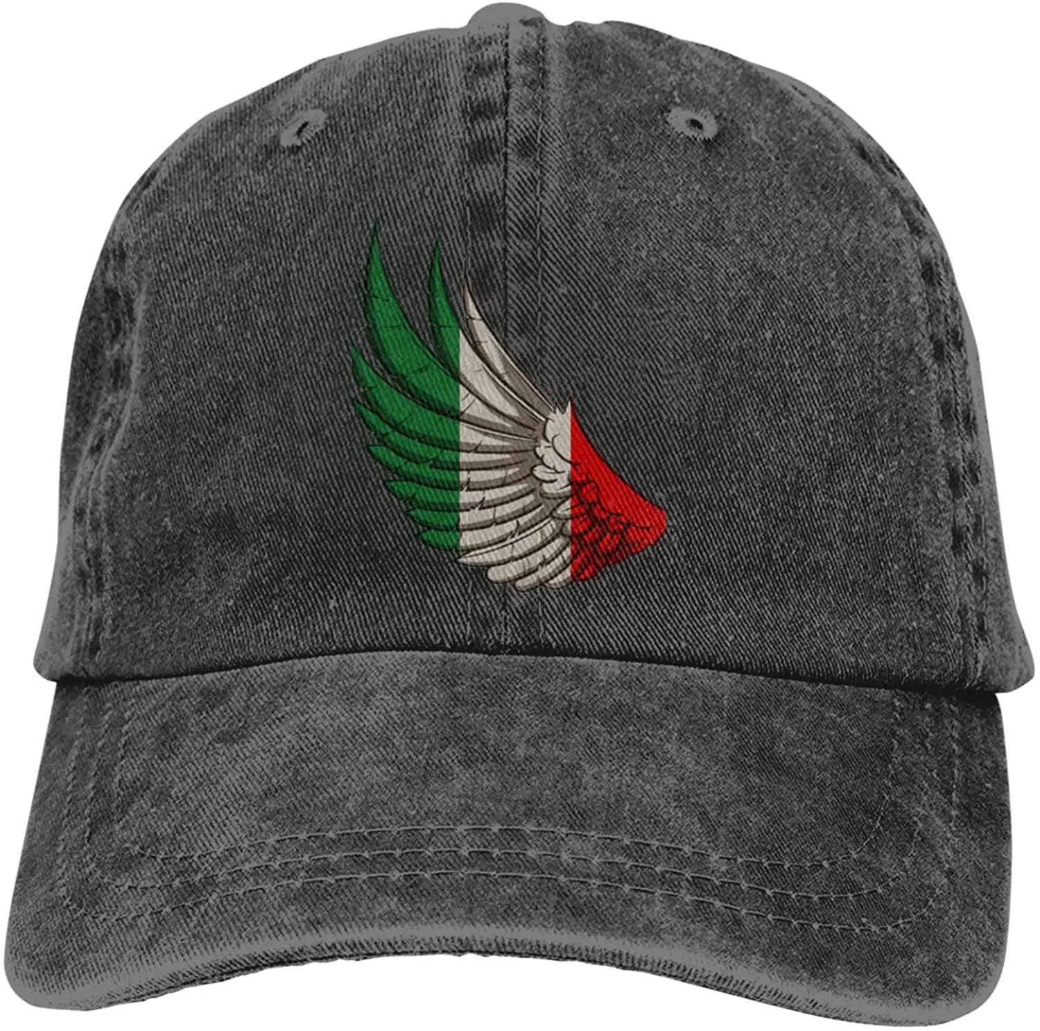 

Wings of The Italian Flag Sports Denim Cap Adjustable Unisex Plain Baseball Cowboy Snapback Hat