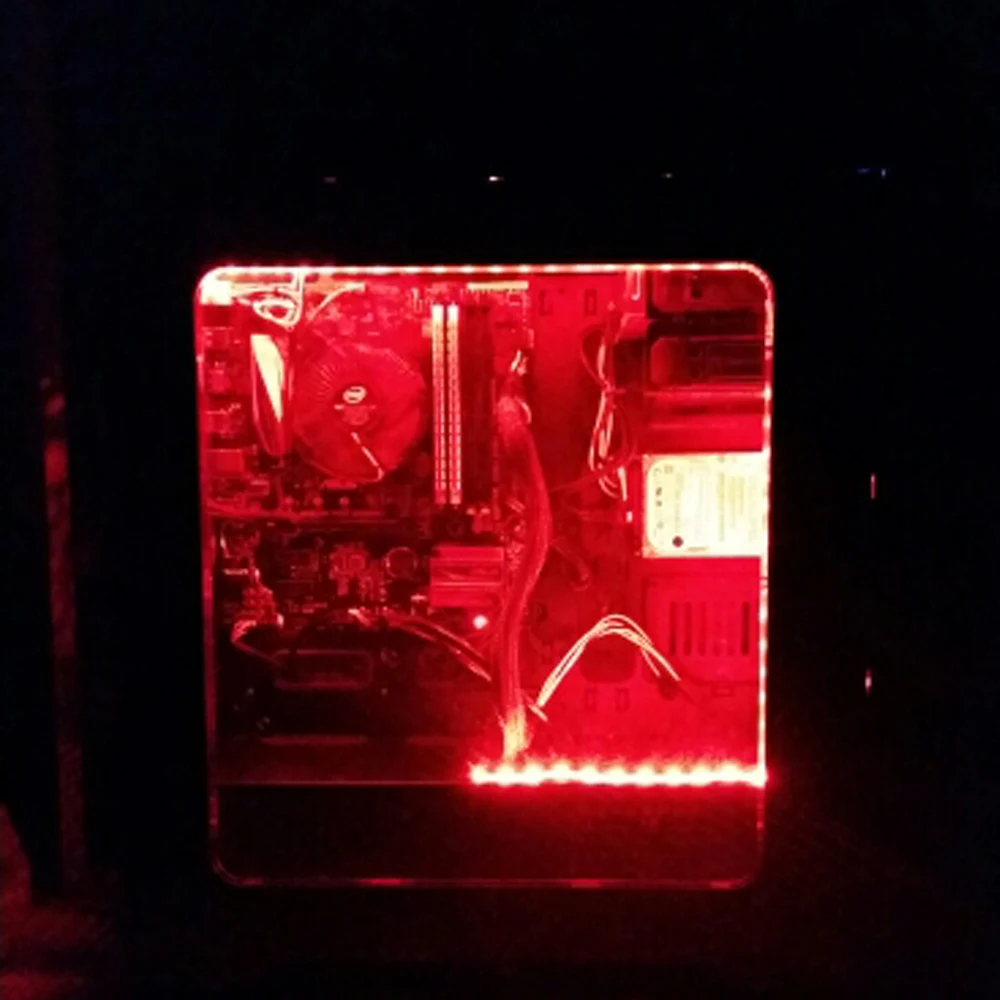 led light Neon RGB Strip 24key remote for pc case 12V Background PC Computer Case Adhesive tape Light Molex Connector 4Pin | Лампы и