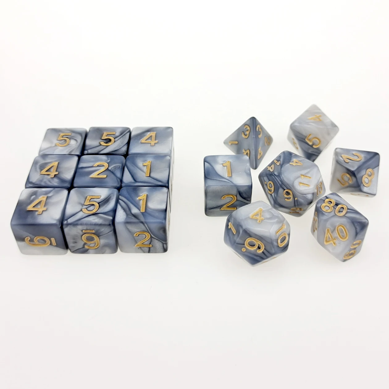 

Rollooo Two-Tone Particular Roleplaying Dice Set Standard 7 + 9 Extra D6s for RPG D&D Games